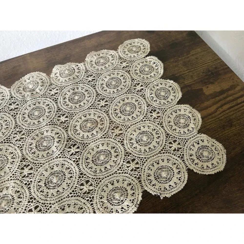 Rectangular Crocheted Doily Handmade Lace Table Decor‎ 14.5x10